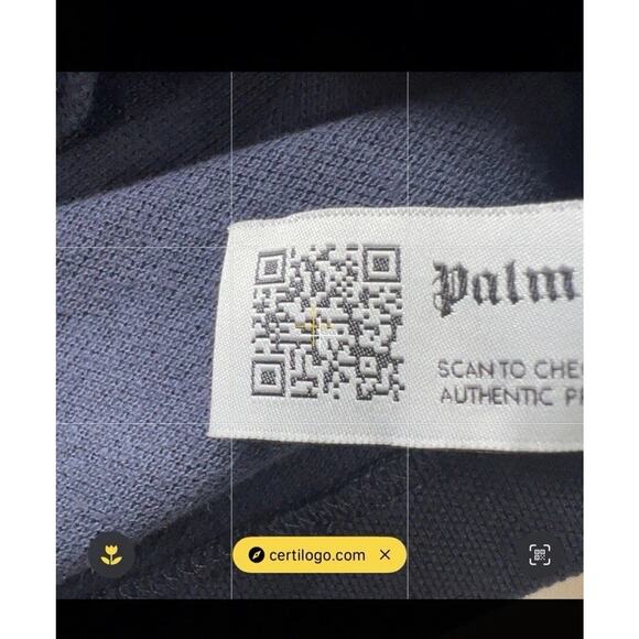 Palm Angels Polo Shirt Size SEE MEASUREMENTS Navy Blue Sartorial Tape Long Sleev - Picture 12 of 14